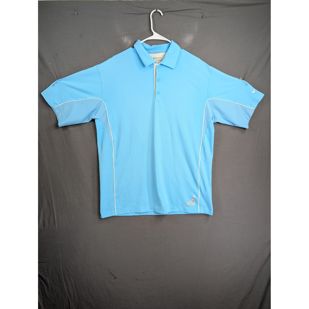Nike Golf Fit Dry Mens Polo Shirt Blue Short Sleeve 256495-490 Medium